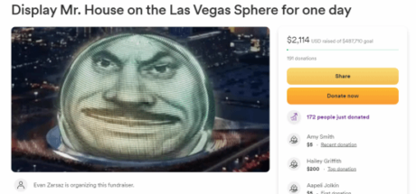 《辐射》粉丝众筹50万刀想让豪斯登上赌城巨球 - 奇趣星球报