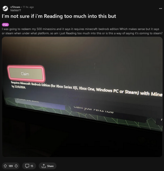《我的世界:基岩版》或即将登陆Steam商店? - 奇趣星球报 - 奇趣星球报