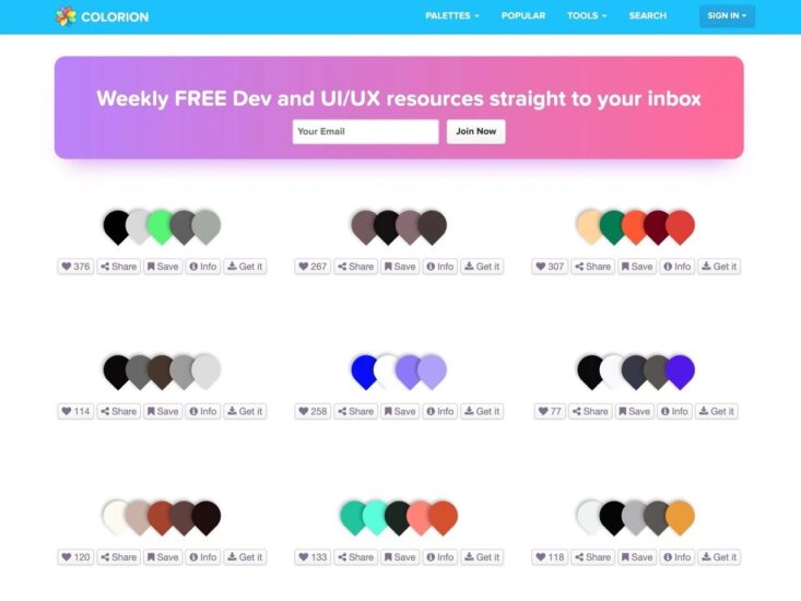 Colorion:在线配色工具,超过 80000 种色彩组合轻松找到设计灵感 - 奇趣星球报 - 奇趣星球报