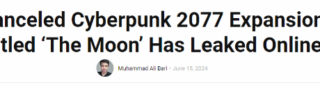曝《赛博朋克2077》被取消DLC名为“月球”,相关文件遭泄露 - 奇趣星球报