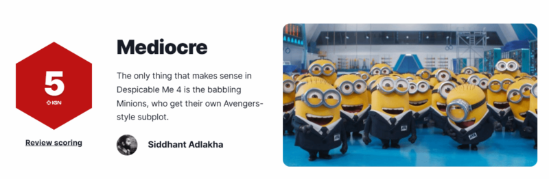 《神偷奶爸4》IGN 5分：一场小黄人展示秀 - 奇趣星球报 - 奇趣星球报