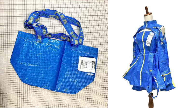 日本设计师将IKEA购物袋穿成时尚单品！这蓝色造型活脱脱偶像团打歌服... - 我的世界基岩版中文站 - 我的世界基岩版中文站
