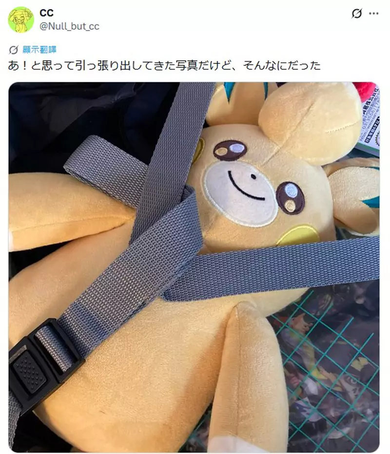 日本网友分享“装在行李箱内的皮卡丘玩偶”，没它就会睡不着！所以每次旅行一定都会带着！