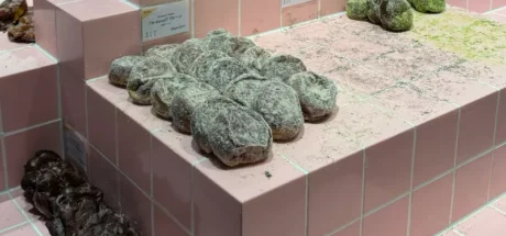 日本东京甜甜圈店的陈列方式好奇怪,看起来就像是发霉的厕所地板!不少人直呼望而却步,再无食欲! - 奇趣星球报