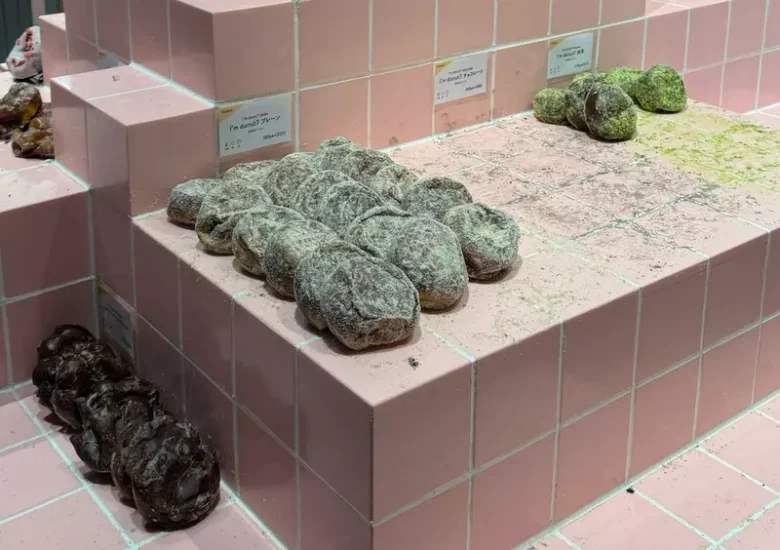 日本东京甜甜圈店的陈列方式好奇怪，看起来就像是发霉的厕所地板！不少人直呼望而却步，再无食欲！ - 奇趣星球报 - 奇趣星球报