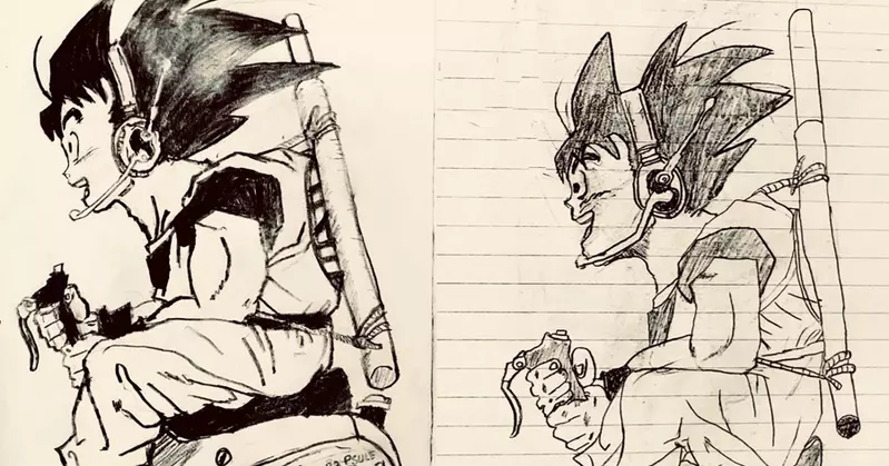 日本父亲晒出“9岁儿子与过去自己所画的《七龙珠》孙悟空”,两人的画竟如出一辙!网友们都被这奇迹般地同步性给打动! - 奇趣星球报 - 奇趣星球报