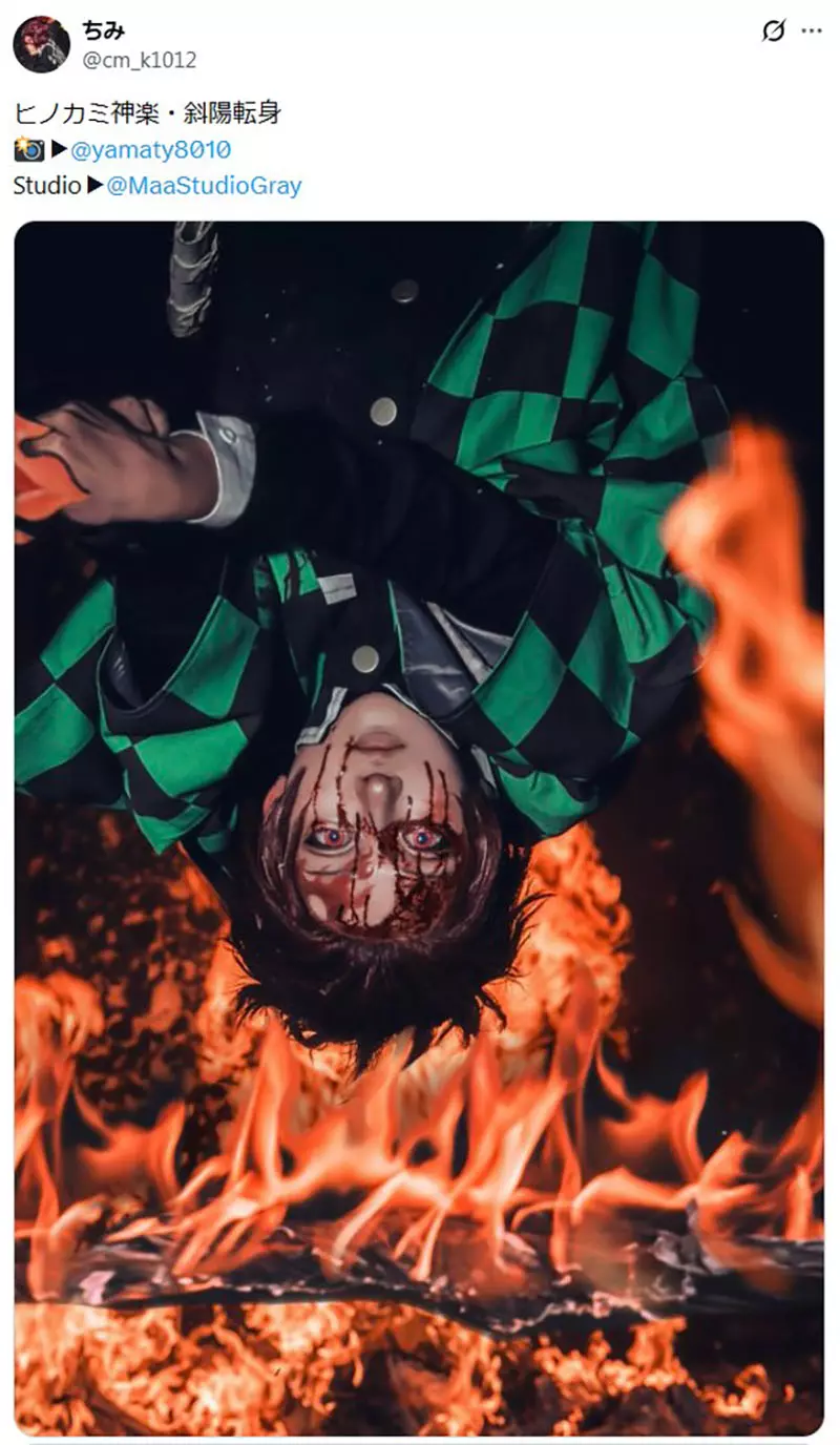 COSER挑战《史上最硬COSPLAY摄影》为了化身炭治郎豁出去了