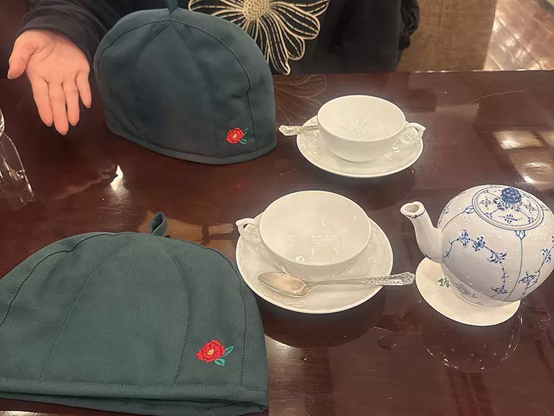 大型社死现场！日本 COSER 喝下午茶“误将茶壶套当帽子戴”，网友直呼：简直太像《七龙珠》饺子戴的帽子！