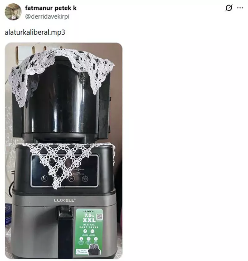 奶奶把蕾丝垫盖上气炸锅,网友笑着发现这套“防尘仪式”全世界都懂! 奶奶把蕾丝垫盖上气炸锅,网友笑着发现这套“防尘仪式”全世界都懂!