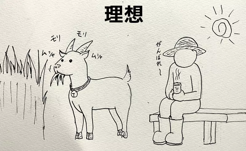 以为养只山羊就能躺着除草！日本饲主画出“理想与现实”，结果自己还得忙着割草伺候它！ - 奇趣星球报 - 奇趣星球报